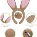 ROC PARTY Easter Bunny Ears Headband Set - Rabbit Ears Hairbands Halloween Costume Accessories
