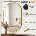 Oval Bathroom Mirror, 2 Pack 24"x36" Gold Vanity Mirror for Over Sink | Bedroom, Living Room, Entryway, Modern Mounted Metal Frame Wall Mirror, Hangs Horizontally or Vertically