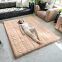 ZonLi Japanese Floor Mattress Futon Mattress Full Size, Thicken Roll Up Tatami Mat 100% Cotton Washable Cover, Portable & Foldable Floor Bed Mattress for Sleeping, Dormitory, Adult Kids, Coffee (Full (80"L x 54"W x 2.5"Th)