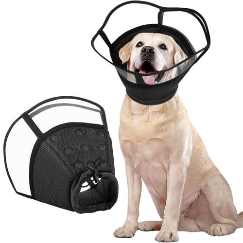 Kuoser Large Dog Cone Collar After Surgery, Soft Cone for Dogs to Stop Licking, Breathable Pet Recovery Collar Comfortable Elizabethan Collars, Adjustable Protective Dog Cones for Large Dogs, Black XL