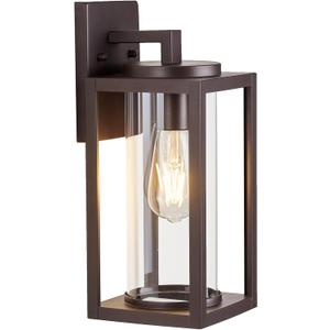 MICSIU Oil Rubbed Bronze 13 Inch Exterior Light Fixture, Waterproof Outdoor Wall Sconce Lights, Clear Glass Outside Light for House, Garage, Patio, Garden