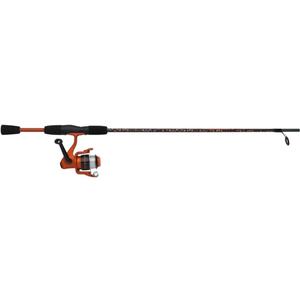 Shakespeare Amphibian Spinning Reel and 5'6" Fishing Rod Combo, Orange, Size 30 Reel, Right/ Left Handle Position, 2-Piece Tubular Fiberglass Rod, Pre-Spooled ABS Spool, Oil Felt Drag System