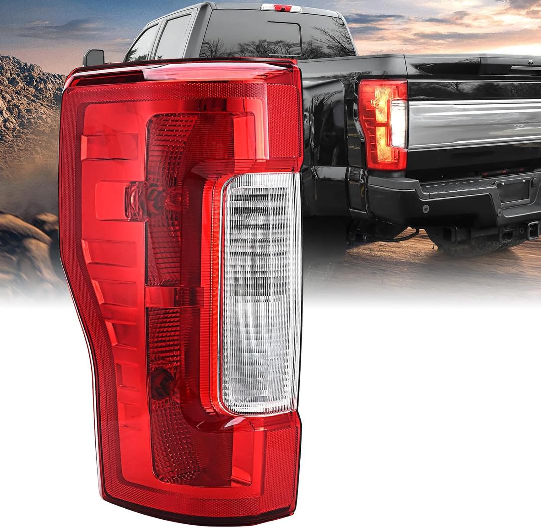 Tail Light Assembly Compatible with 2017 2018 2019 Ford F-250 F-350 Super Duty Left Driver Side Taillights Rear Brake Signals with Bulbs, Replace HC3Z13405F