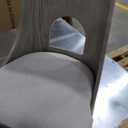 Furniture of America Selyra Modern Solid Wood Counter Height Chairs Set of 2 with Curved Wood Back, Comfortable Upholstered Seating for Dining Room, Home Kitchen, White Oak