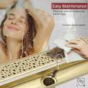 Linear Shower Drain, 48 inch Brushed Gold