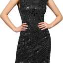 SWEETV YESSA Women's Flapper Dresses 1920s Great Gatsby Dresses Sequin Fringed Roaring 20s Cocktail Dress (XL)