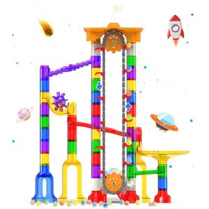 Motorized Marble Run - Marble Runs Stem Toys for Kids 4-8 8-12 - Construction Building Educational Space Toys 5-7 8-10 - Birthday for Boys and Girls (Small)