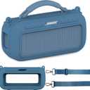 JCHPINE Silicone Cover Case for Bose SoundLink Max Portable Speaker Accessories, Soft Silicone Skin for SoundLink Max Bluetooth Speaker with Shoulder Strap (Blue Case)