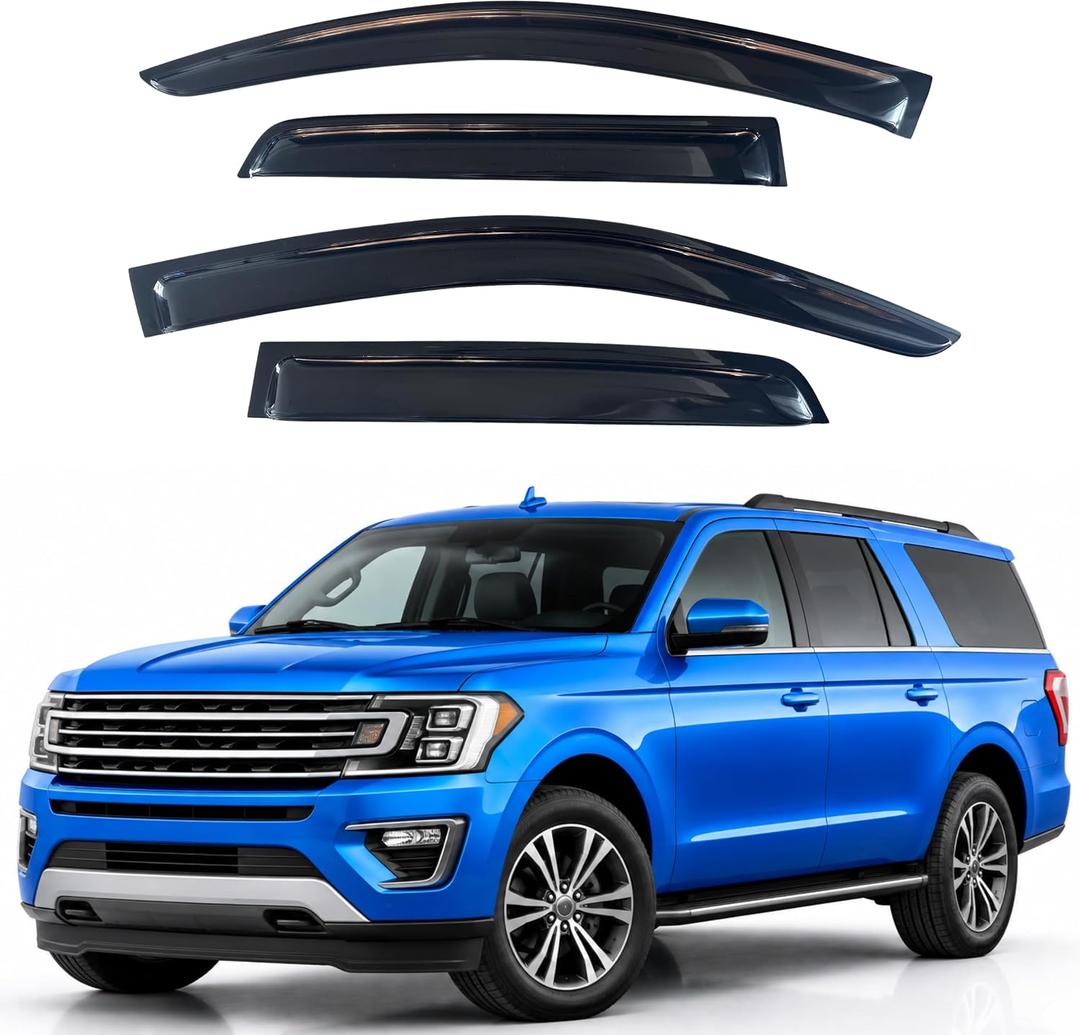 IG Window Visors Fit for 2018-2025 Ford Expedition, Out-Channel Rain Guards Vent Wind Deflectors 4PC, Car Accessories for 2018-2025 Lincoln Navigator