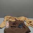 Jadive 5 Pcs Women Elf Renaissance Medieval Dress Traditional Irish Fairy Viking Costume Elf Ear for Halloween Cosplay (Large, Brown, Khaki)