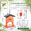Oriole Bird Feeders for Outdoors, All-in-One Hanging Oriole Feeder with Ant Moat, Cleaning Brush, Glass Cup for Jelly, Jam, Fruit, Nectar and Seed, Pegs for Orange Halves, Orange (1 Pack)