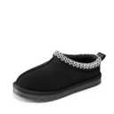 DREAM PAIRS Girls Boys Slippers Kids House Fuzzy Indoor Outdoor FuzzyEasy Kid's Slip-on Slipper for Little Kid Big Kid, Size 1 Little Kid, Black, SDSL2401K