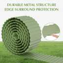 Metal Garden Edging Border, Corrugated Steel Landscaping, DIY for Lawn (Green, 6 Inch x 10FT)