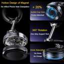 720Rotatable Vacuum Magnetic Phone Stand, Vacuum Magnetic Phone Holder Foldable&Adjustable, Suction Cup Phone Mount for Car/Gym/Mirror/Shower/Smooth Surface, Compatible iPhone 16 15 14 13 12 &Android (Black)