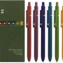 Gel Pens, 6 Pcs Black Ink Pens for Women, 0.5mm Fine Point Smooth Writing Pens, High-End Series Retractable Pens for Journaling Note Taking (6 Pcs Gold Vintage)