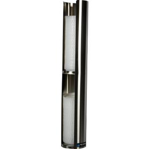 San Jamar Lid Dispenser Wall-Mounted, 12-24 Oz with Dual Lid Capacity for Restaurants, Dining Halls, and Fast Food, Stainless Steel, 23.5 Inches, Silver