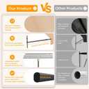 HOMEDEMO Manual Retractable Awning, 118" W x 118" H Retractable Side Bar 47-59", Outdoor Patio Awnings Height Adjustable 82-118", NO Drilling Awings for Backyard Garden Porch Outside Khaki
