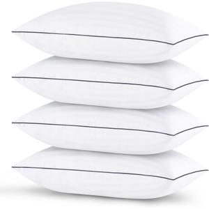 GOHOME Pillows Queen Size Set of 4 - Bed Pillows for Sleeping 4 Pack, Cooling Supportive Hotel Pillows with Premium Soft Down Alternative Fill for Side Stomach and Back Sleepers (White)