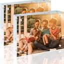 Egofine 5x7 Acrylic Frames 2 Pack, 20mm Thicker Frameless Clear Picture Frames, Double Sided Magnetic Picture Frames, Free Standing Desktop Display