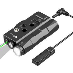 VOTATU V848 Laser Light Combo, Green/IR Laser & 1700LM Flashlight/IR Illuminator Combo, Multi-Mode Display Screen Weapon Light Laser for Rifle and Shotgun Compatible with Mlok Picatinny Rail (Black)
