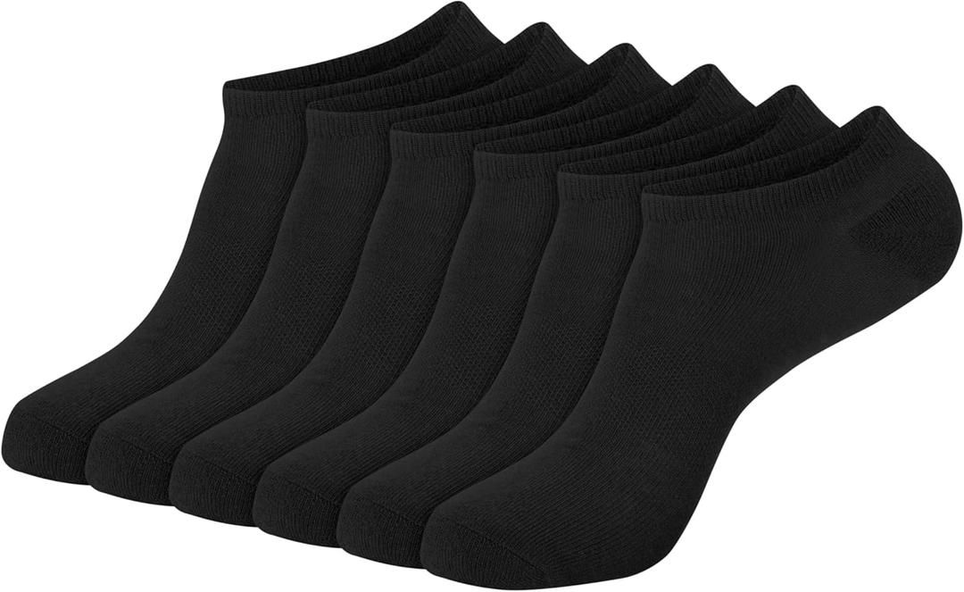 Hanes Women's 6-Pair Comfort Fit No Show Socks (Black), Size: 5-9