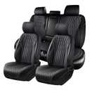 BWTJF Car Seat Covers, Front and Rear Seat Protector for Cars Waterproof Non-Slip, Leather Seat Protector Universal Fit for Suvs,Vans,Trucks (Black, Full Set)
