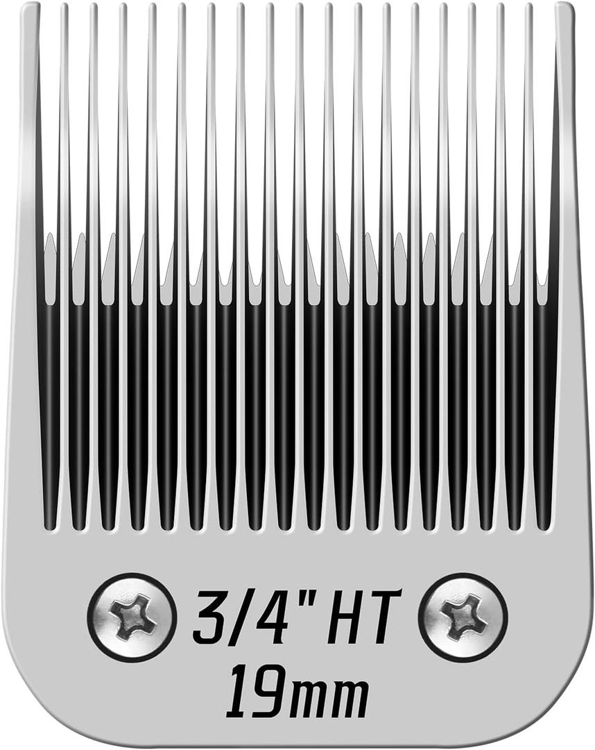 3/4HT Detachable Pet Dog Grooming Stainless Steel Blades, Compatible with Andis/Oster A5, Wahl KM10 Series Dog Clippers,Cut Length 3/4"(19mm) (Silver)