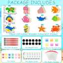 LARDUX Under The Sea Party Favors, 24PCS Wooden Sea Ocean Animals Party Favors Painting Kit, Glow in The Dark DIY Crafts, Shark Birthday Party Decorations Goodie Bag Stuffers for Kids Boys Girls