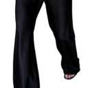 Women Satin Wide Leg Dress Pants Silk Casual Dressy Long Flowy Pants Elastic High Waisted Trousers (X-Small, Black)