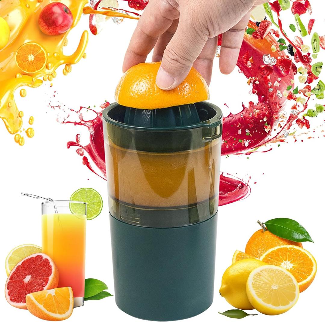Citrus Juicer Electric auto on off by hand press Orange Juicer squeezer with Pulp Control Strainer Lemon Squeezer for lime grapefruit pomegranate with Powerful motor Portable (Dark Green)