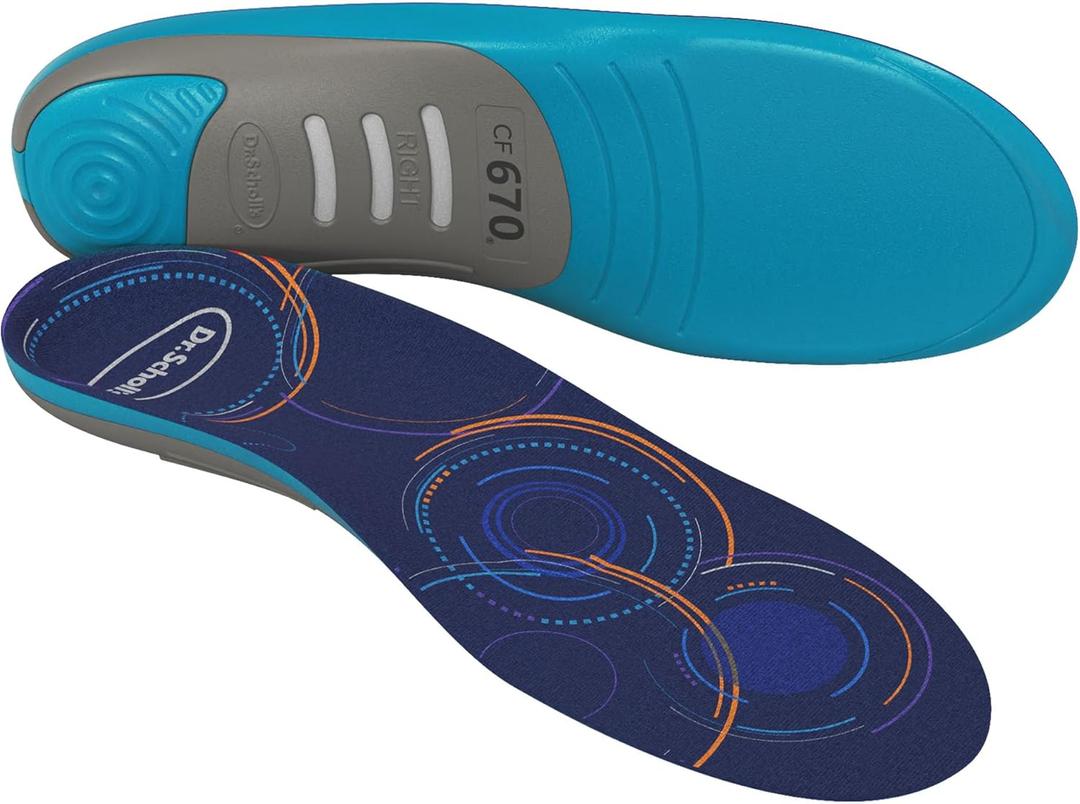 Dr. Scholl's Custom FiT Comfort  Plantar Fasciitis Insoles, Orthotics Shoe Inserts with Arch Support for Men & Women, Suitable for 220+ lbs, Stay on Your Feet All-Day with Optimum Cushioning, CF670 (Men's 10.5-11, Women's 11.5-12)