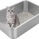 XX-Large High Sided Stainless Steel Cat Litter Box