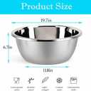 meleg otthon Stainless Steel Mixing Bowl, 23 Quart Salad Bowl, Metal Bowls, Stainless Steel Basin, Heavy Duty Deeper Edge Mirror Finish Dishwasher Safe Bowl, Diameter 19.68inch 