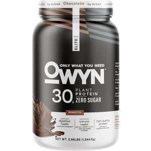 OWYN Only What You Need Pro Elite Vegan 30g Plant-Based High Protein Powder, Zero Sugar (Dark Chocolate, 2.9 lbs) (2.96 Pound (Pack of 1)), BB Date: 02/07/27