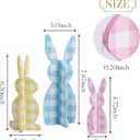 Valery Madelyn Easter Decorations, Bunny Decor Table Centerpiece, 3 Pcs Wooden Easter Decor Indoor, Cute Bunny Decorations for Table Shelf Tiered Tray Home Livingroom Kitchen Bedroom, 5-8 inch