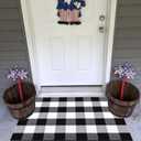CAINANEL Buffalo Plaid Outdoor Rug Front Door Mat 27.5'' x 43'' Black and White Front Porch Rug Welcome Doormats for Farmhouse Entrance Porch Outdoors Decor