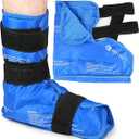 Foot Ankle Ice Pack Wrap, Hot Cold Therapy, Large Reusable Gel Ice Pack for Achilles Tendonitis Relief, Plantar Fasciitis, Injuries, Heel Pain, Plush Lining, with Strap, Mother's Father's Day Gift