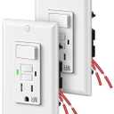 DEWENWILS 15A GFCI Switch Outlet Combo, 2 Pack Tamper-Resistant GFCI Electrical Outlet, 15 Amp GFCI Outlet, WR Ground Fault Circuit Interrupter, Self-Test with LED Indicator, ETL Listed, White