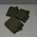 ZeeMart Macrame Style Boho Placemats Set of 4, Olive Decorative Natural Farmhouse Cotton Woven Place Mats Home Decor for Kitchen Dining Table