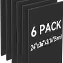 6 Pack Black Foam Board 24"x36", 3/16" Thick Foam Core Board for Projects, Black Poster Board for Painting, Displaying, and Craft Projects