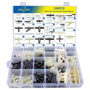 32 Size Automotive Vacuum Tubing Connector Vacuum Tee Connector Assortment Kit 1/8" 3/16" 1/4" 5/16" 3/8"