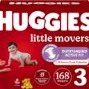 Huggies Size 3 Diapers, Little Movers Baby Diapers, Size 3 (16-28 lbs), 168 Count (6 Packs of 28), 