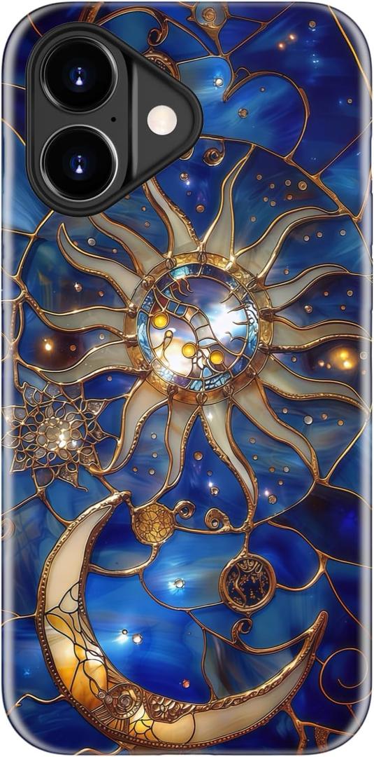 for iPhone 17 Case Cute - Wireless Charging Compatible - Dual-Layer Hard Shell + Silicone Cover - Aesthetic Protective Phone Case for Women - Astral Mystique