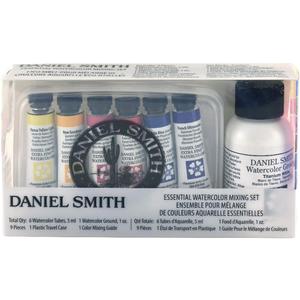 Daniel Smith Watercolor, 5ml Tubes, Essential Mixing Set with 6 Essential Watercolor Tubes, 1oz Watercolor Ground, Mixing Guide, Plastic Case (Total 9 Pieces) 285610117, 1 Count