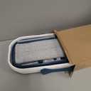 Collapsible Mop and Bucket Set with Scrub Mop and Brush, Tile Laminate Hardwood Floor Brush and Flat Mops for Floor Cleaning, Foldable Bucket with Washable Microfiber Mop(Blue)