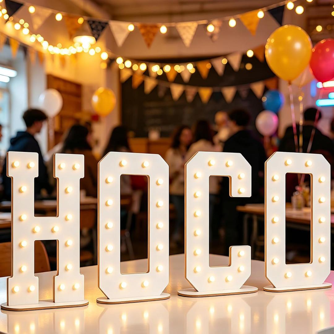 17.3in Homecoming Decorations 2026, Wooden Letters HOCO for Party Decor, 17.3 inch Tall