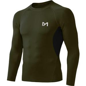 MEETYOO Men's Compression Long Sleeve Shirt Moisture Wicking for Gym | High Performance Body Shaping Fit, Quick Dry Baselayer 4-Way Stretch Free Movement for Running, Training (XL)
