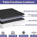 IPYNBAP Outdoor Chair Cushions Set of 4 -Waterproof Outdoor Seat Cushions for Patio Furniture, Patio Chair Cushion with Handle and Ties, Out Door Chair Pads,19x19x3-Square, Black