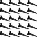 20 Pack Metal Slatwall Shelf Brackets with Lip Heavy Duty, Slatwall Accessory for Panels Shelving, Garage, Retail Display (Black, 8 Inch)