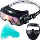 Meonum Auto Darkening Welding Goggles, Wide Rang Shade 4/5-9/9-13, Welding Glasses with Welder Mask and 10 Replacement Lenses, Adjustable Sensitivity work for TIG MIG ARC Plasma Cutting